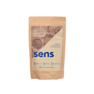 SENS Proteinová snídaně z klíčeného ovsa s cvrččí moukou - Lískové ořechy (400g) expirac